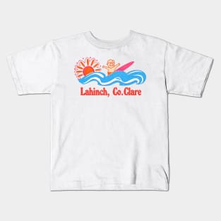 Lahinch, Co Clare - Irish Retro Surf Gift Design Kids T-Shirt